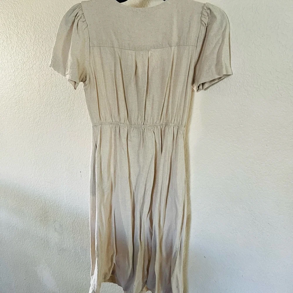 Monteau Cream Button-Front Midi Dress - Picture 8 of 10